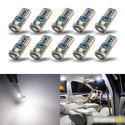 iBrightstar Newest Extremely Bright Wedge T10 168 194 LED Bulbs For Car Interior Dome Map Door Courtesy License Plate Lights,Xenon White