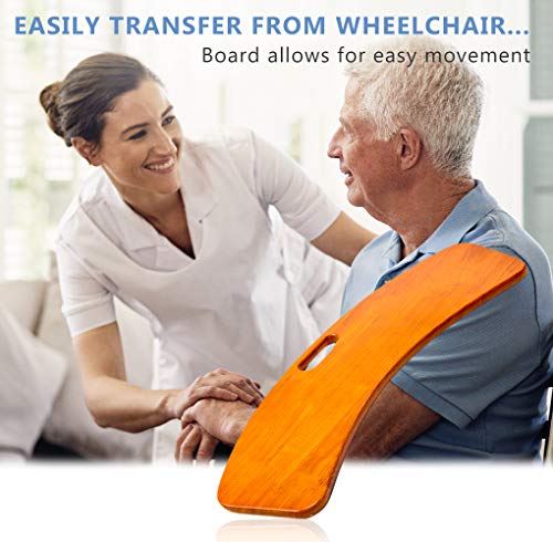 Wooden Slide Transfer Board, Patient Slide Assist Device for Transferring Patient from Wheelchair to Bed, Bathtub, Toilet, Car - 500 lb Bariatric Heavy Duty Wooden Sliding Transport Platform