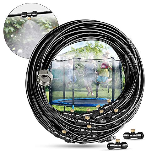 Innoo Tech Misting Cooling System 39.3FT (12M) Misting Line + 14 Upgrade Brass Mist Nozzles + a Brass Adapter(3/4) Outdoor Mister for Patio Garden Greenhouse Trampoline for waterpark