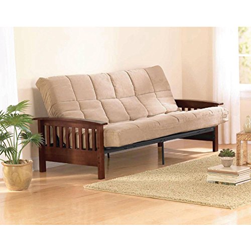 Better Homes & Gardens' Neo Mission Futon, Brown. Solid Wood Arm Futon with Walnut Finish. (Walnut Finish)