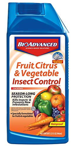 BioAdvanced 701520A Fruit, Citrus & Vegetable Insect Control for Edible Gardening Concentrate, 32-Ounce