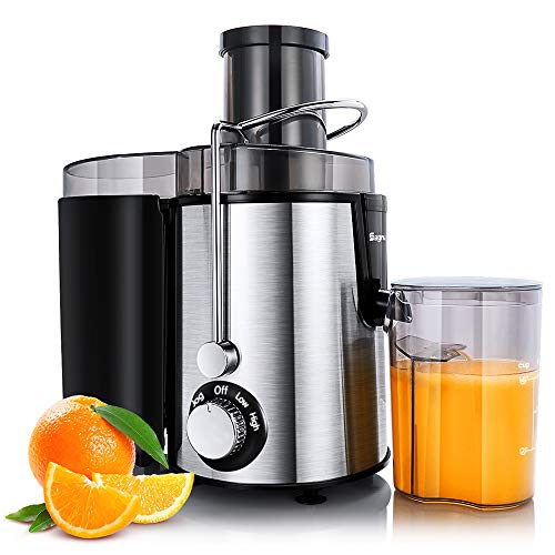 Juicer Machines Centrifugal Juice Extractor for Whole Fruit and Vegetables, BPA-Free, Dual Speed and Overheat Overload Protection, Anti-drip and Detachable Stainless Steel Citrus Juicer, Included Brush