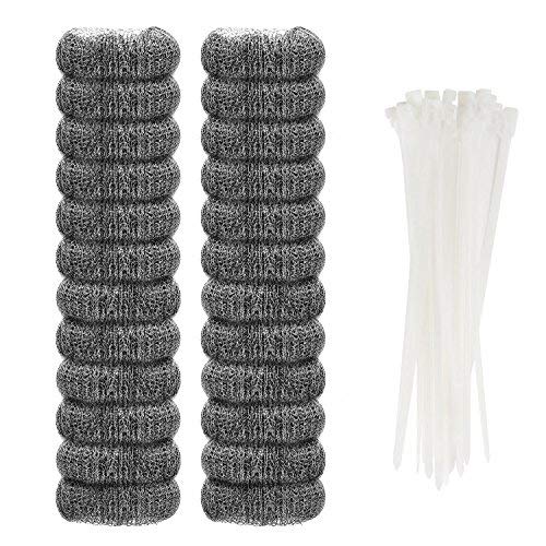 24 Pieces Lint Traps Stainless Steel (NEVER RUST) Washing Machine Lint Snare Traps, Washer Hose Lint Traps with 24 pcs Cable Ties