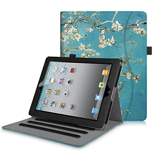 Fintie Case for iPad 2 3 4 (Old Model) 9.7 inch Tablet - [Corner Protection] Multi-Angle Viewing Smart Stand Cover with Pocket, Auto Sleep/Wake for iPad 2/3 & iPad 4th Gen Retina Display, Blossom