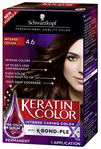 Schwarzkopf Keratin Color Permanent Hair Color Cream, 4.6 Intense Cocoa (Packaging May Vary)