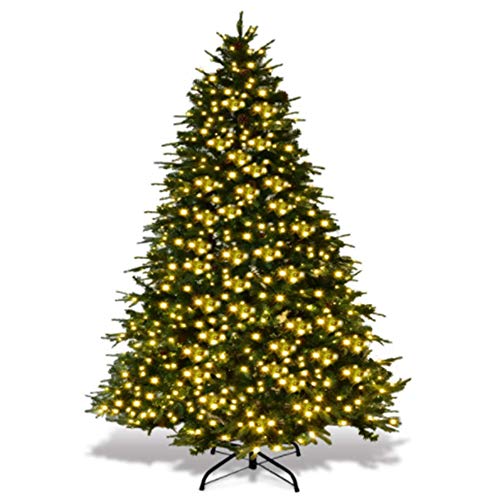 GOJOOASIS Artificial Christmas Tree with Lights & Cones 7FT Xmas Pine Tree Green