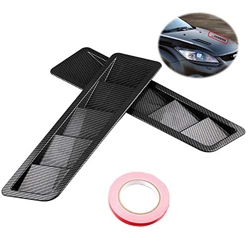 EIGIIS Car Hood Vent Scoop Kit Universal Cold Air Flow Intake Fitment Louvers Cooling Intakes Auto Hoods Vents Bonnet Cover