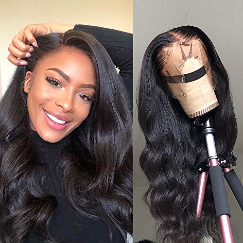 360 Body Wave Lace Frontal Wigs Human Hair Brazilian Black Women 150% Density Pre Plucked With Baby Hair 100% Unprocessed Virgin Human Hair (18 inch)