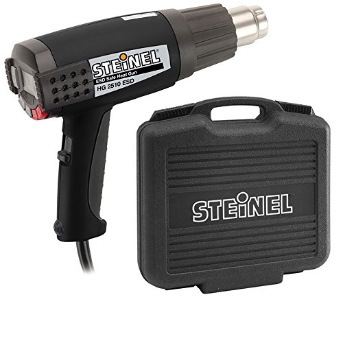 Steinel HG 2510 ESD Case - pogrammable IntelliTemp Heat Gun, LDC Display, 1600 W power blowing hot heat, temperature and airflow continuously variable, lockable override control, ideal for use on electronics and medical manufacturing, 34890