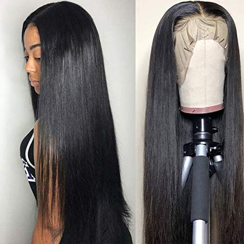 Subella Hair 9A Lace Front Wigs Human Hair with Baby Hair 150% Density Brazilian Straight Human Hair Wigs for Black Women Natural Color (18inch)