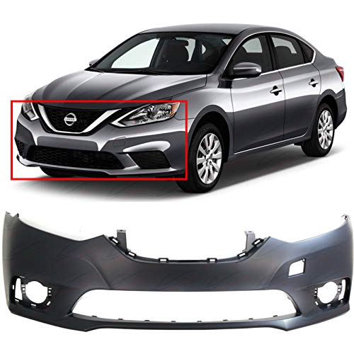 Primed Front Bumper Cover Replacement for 2016-2019 Nissan Sentra 16-19