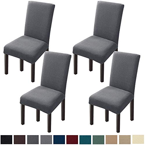 Chair Covers for Dining Room Stretch Dining Chair Slipcover Parsons Chair Covers for Dining Room, Kitchen(Set of 4, Gray)