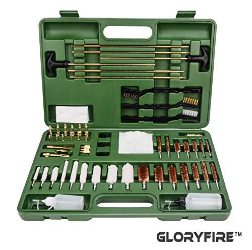 GLORYFIRE Universal Gun Cleaning Kit Hunting Rifle Handgun Shot Gun Cleaning Kit for All Guns with Case Travel Size Portable Metal Brushes