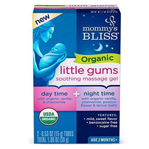 Mommy's Bliss - Organic Little Gums Soothing Massage Gel - Day & Night Combo - 1.06 Ounce (2 Tubes)