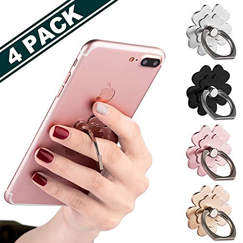 Phone Ring Stand [4 Pack] - JCHIEN Universal Phone Finger Ring Grip Stand Holder Compatible with iPhone Xs Max XR X 8 7 6 6s Plus, Samsung Galaxy S9 S8 Plus S7 S6 & Other Smartphones