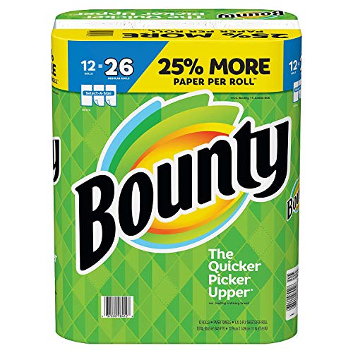 Bounty Select-a-Size Paper Towels, White, 12 Huge Rolls = 26 Regular Rolls