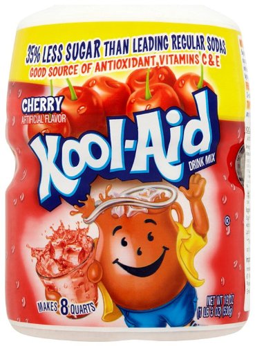Kool-Aid Drink Mix, Sugar Sweetened Cherry, 19 oz Container (Pack of 4)