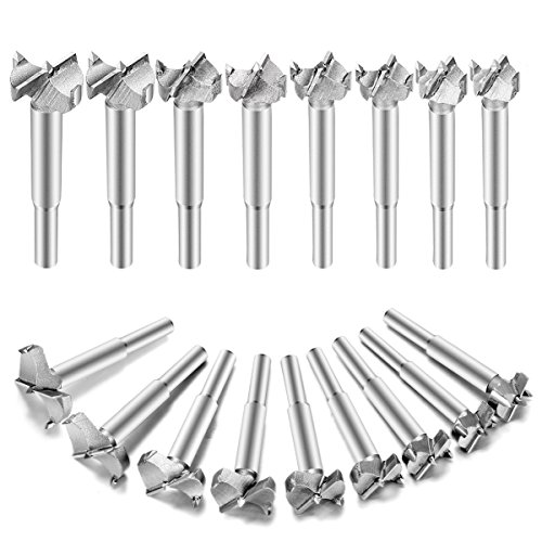 Forstner Drill Bits, Qibaok 17Pcs Forstner Bit Set Drill Bits Tungsten High Speed Steel Woodworking Hole Saw Set Wood Drill Bits Auger Opener for Woodworking, 15mm-40mm