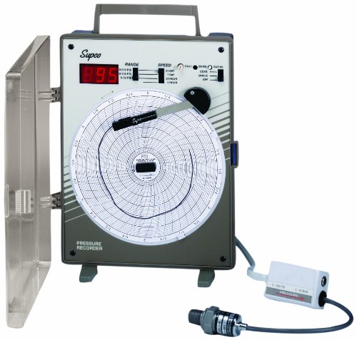 Supco CR87P Pressure Circular Chart Recorder, 0/500 psi, 6' Chart Diameter, 110-120V Voltage