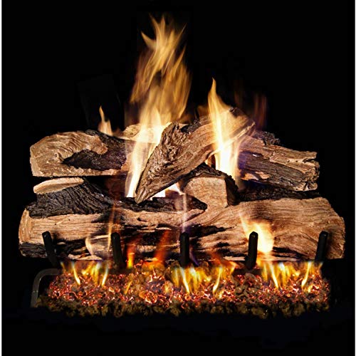 Peterson Real Fyre 30-inch Split Oak Designer Plus Log Set With Vented Natural Gas Ansi Certified G46 Burner - Variable Flame Remote