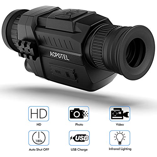 ACPOTEL Night Vision Monocular, 5 x 35 Digital Night Vision HD Scopes with Rechargeable/Take Photo/Video Recording/Playback Function for Outdoor/Surveillance/Security/Hunting/Hiking