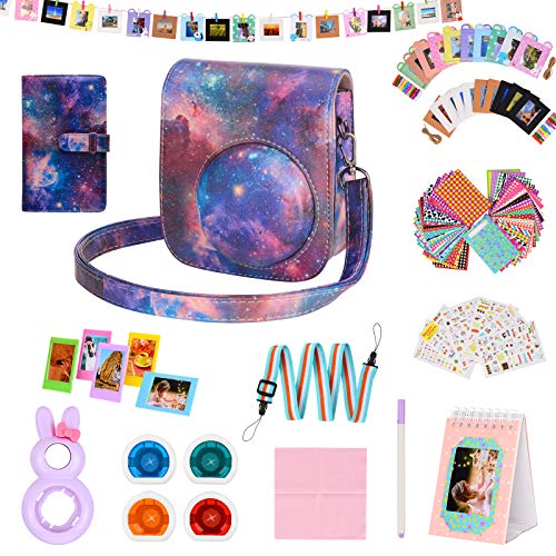 Tiessic Instax Mini 11 Accessories Compatible with Fujifilm Instax Mini 11 Instant Camera with Instax Mini 11 Case,108 Photos Mini Photo Album,etc.(Starry Sky，14 Items)