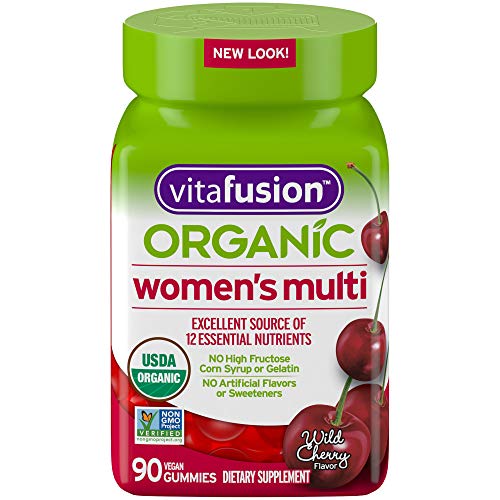 Vitafusion Organic Women’s Gummy Multivitamin, 90 Count - Non-GMO, Gluten-Free, No Gelatin, No HFCS