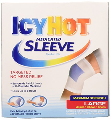 Icy Hot Extra Strength, Flexible Knee and Ankle Sleeve By Chattem, 12 Inches-24 Inches, Large - 3 Each