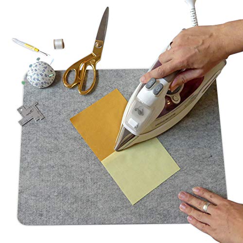 Madam Sew Wool Pressing Mat for Quilting (17” x 13.5”) – 100% Natural Wool Ironing Pad Promotes Crisp, Flat Seams on Quilt Blocks, Sewing Projects and Embroidery without Stretching or Puckering Fabric