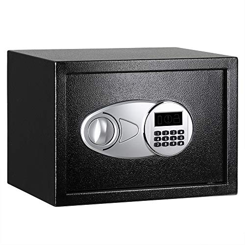 AmazonBasics Steel, Security Safe Lock Box, Black - 0.5 Cubic Feet