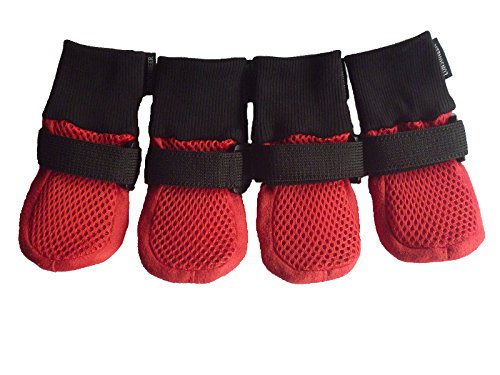 LONSUNEER Paw Protector Dog Boots Set of 4 Breathable Soft Sole Nonslip in 5 Sizes