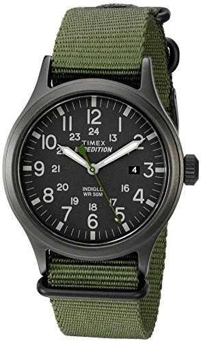 Timex Men's TW4B04700 Expedition Scout 40 Green Nylon Slip-Thru Strap Watch