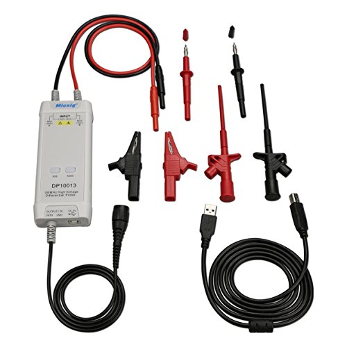 Micsig DP10013 High Voltage Differential Probe 1300V 100MHz 3.5ns Rise Time 50X/500X Attenuation, Tektronix P5200A P5205A P5210A