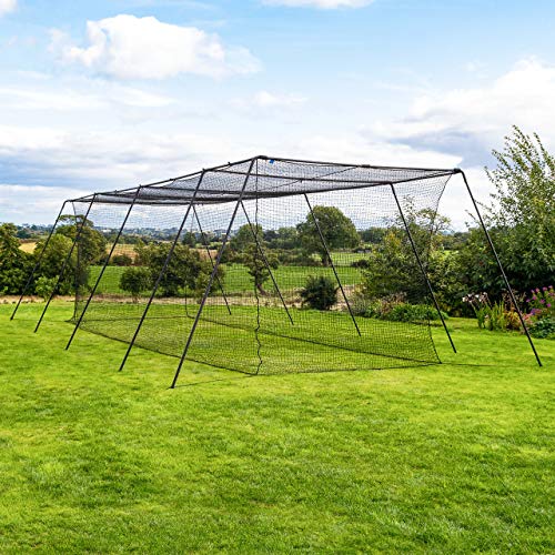 Fortress Trapezoid Baseball Batting Cage [Complete Package] - Softball Hitting Cage Net (35ft Cage - Internal Net)