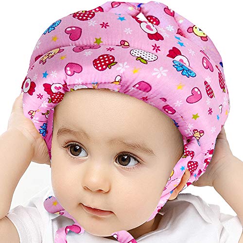 IULONEE Baby Infant Toddler Helmet No Bump Safety Head Cushion Bumper Bonnet Adjustable Protective Cap Child Safety Headguard Hat for Running Walking Crawling Safety Helmet for Kid (Pink Candy)