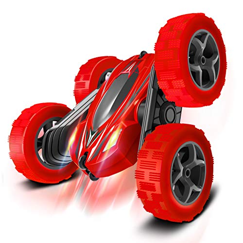 Toys Remote Control Car for Kids: Red 4WD Stunt RC Cars with 2 Rechargeable Battery - Double Sliding Hobby Car Birthday Gifts for Toddlers at Age of 4 5 6 7 8 9 Boys & Girls