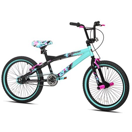 Capture Girls Attention with Soft and Sturdy Kent 20' Tempest Girls Bike,Features Front and Rear Hand Brakes Plus Front and Rear Pegs,Safe and Comfortable Gift Choice for Kids,Black/Green