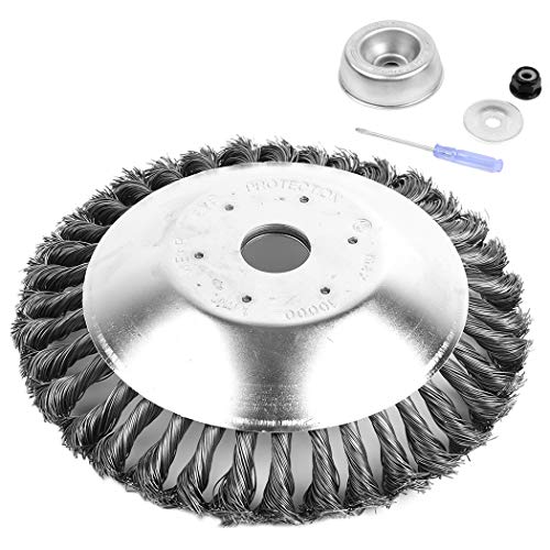 AR-PRO 8-inch Rotary Weed Brush Blades with Universal Adapter Kit Trimmer for Husqvarna/Stihl/Ego/Oregon/Hitachi/Honda and More – Cuts Like Butter