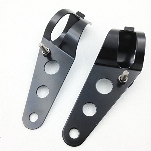 XKH- Motor Side Mount Headlight Clamp Brackets Compatible with Motorcycle? 34-46mm Fork Tubes Universal [B00YB46S1G]