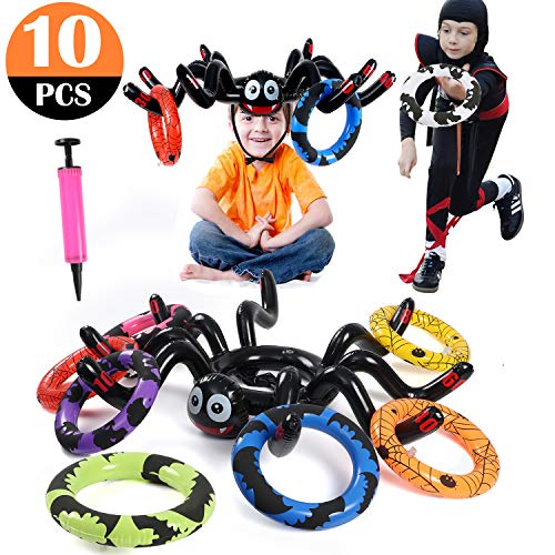 Inflatable Spider Ring Toss Game for Kids Adults Perfect for Halloween Party Favors Toys Halloween Games Indoor Outdoor Activity