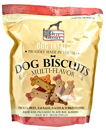 Old Glory Dog Treats Dog Biscuits, Multi-Flavor with Chicken, Beef, Sausage, Bacon & Turkey Flavors, 28 oz.