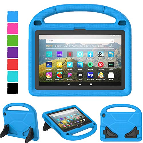TIRIN All-New Fire HD 8 Case 2020, Amazon Kindle Fire HD 8 Tablet Case 10th Generation Lightweight Shockproof Handle with Stand Kid-Proof Case for Fire HD 8 Tablet & Fire HD 8 Plus 2020 Release - Blue