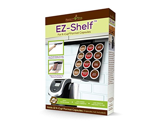 EZ-Shelf Coffee Pod Holder, Under Cabinet Drawer, K Cup Storage Organizer | Compatible with Keurig K Cup Coffee Pods