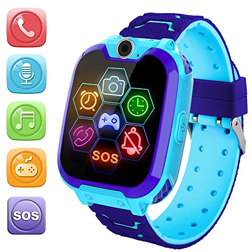 HuaWise Kids Smartwatch[SD Card Included], Waterproof Smartwatch for Kids with Quick Dial, SOS Call, Camera and Music Player, Birthday Gift Game Watch for Boys and Girls