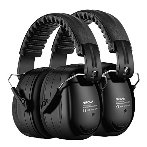 Mpow Ear Protection 2 Packs, NRR 28dB Professional Ear Defenders with a Carrying Bag, Foldable Noise Reduction Safety Ear Muffs for Hearing Protection, Shooting, Mowing, Construction, Woodworking