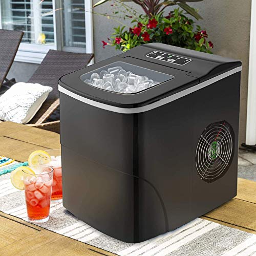 Tavata Countertop Portable Ice Maker Machine, 9 Ice Cubes Ready in 8 Minutes,Makes 26 lbs of Ice per 24 hours,with LED Display, Ice Scoop and Basket Perfect for Parties Mixed Drinks