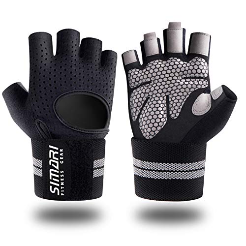 SIMARI Workout Gloves Men Women Full Finger Weight Lifting Gloves with Wrist Support for Gym Exercise Fitness Training Lifts Made of Microfiber and Spandex Fiber SMRG902