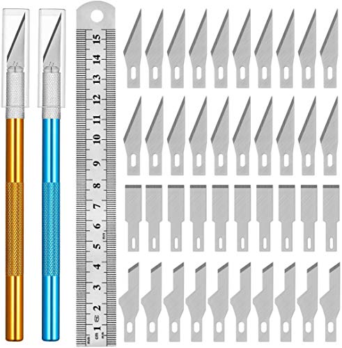 DIYSELF Exacto Knife Upgrade Precision Carving Craft Knife Hobby Knife Exacto Knife Kit 40 Spare Exacto Knife Blades for Art, Scrapbooking,Stencil