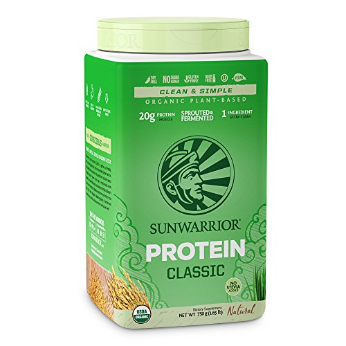 Sunwarrior Classic Vegan Sprouted Brown Rice Protein Powder (30 Servings, Natural)