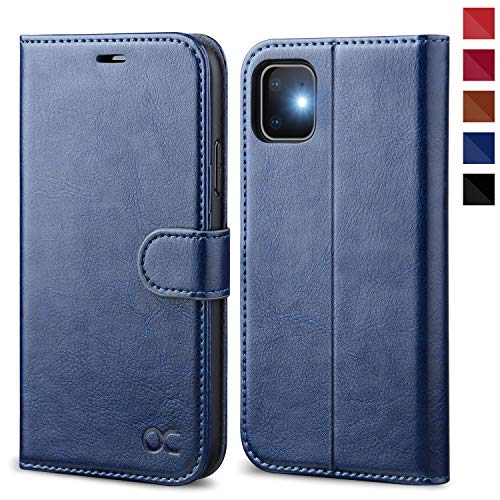 OCASE iPhone 11 Case, iPhone 11 Wallet Case with Card Holder, PU Leather Flip Case with Kickstand and Magnetic Closure, TPU Shockproof Interior Protective Cover for iPhone 11 6.1 Inch (Blue)